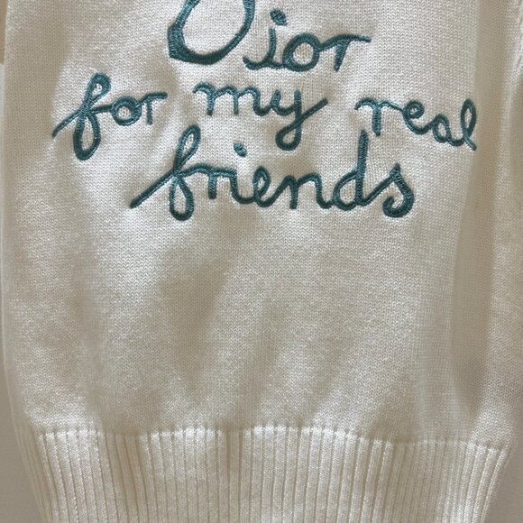 Dior high-end letter embroidered round neck knitted short sleeves - Picture 8 of 8